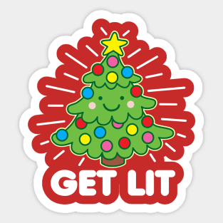 Get Lit Christmas Tree Sticker